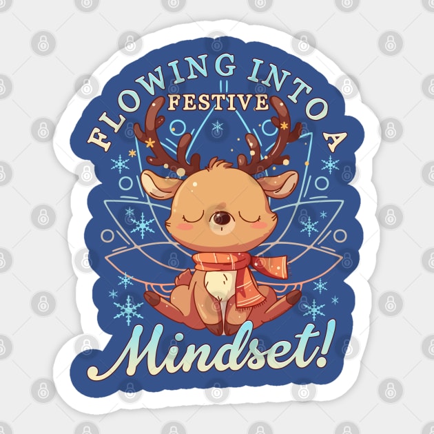 Flowing Into a Festive Mindset! Seasonal Holiday Yoga Sticker by creative